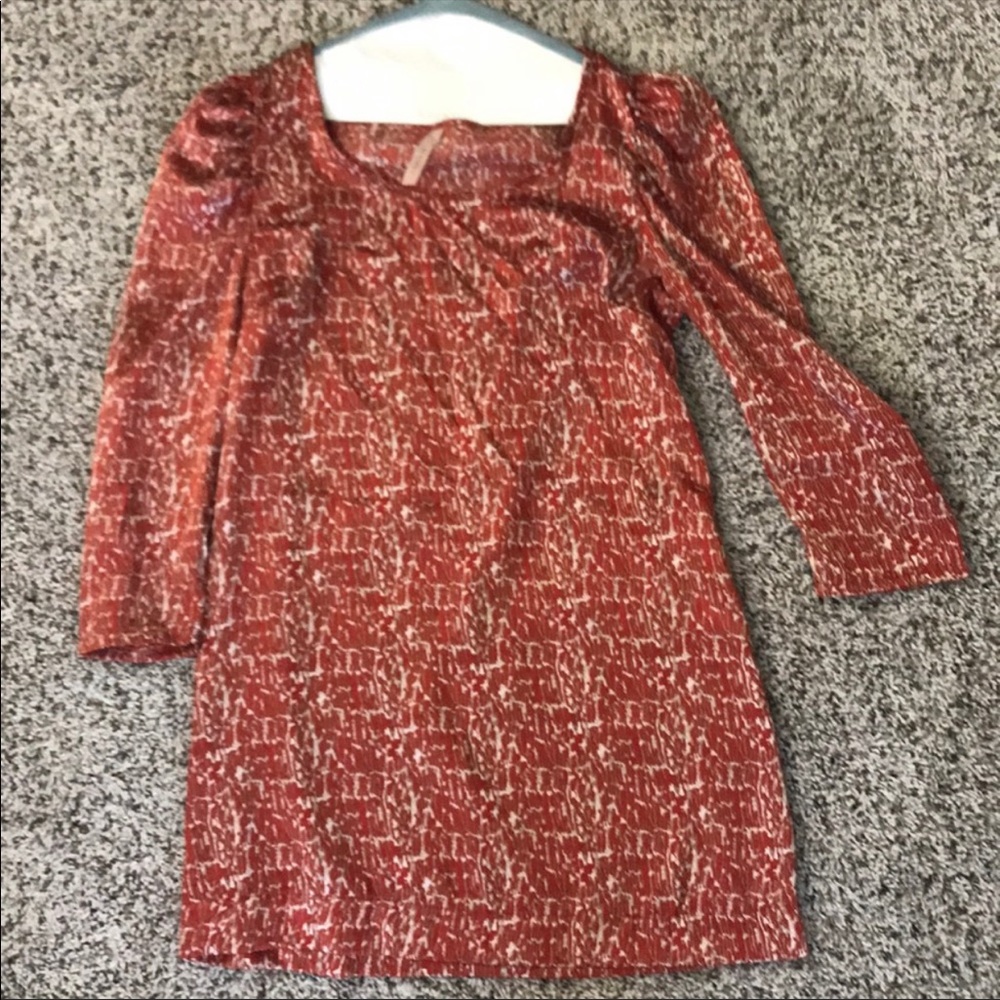 Audrey 3+1 red/gold mini dress
